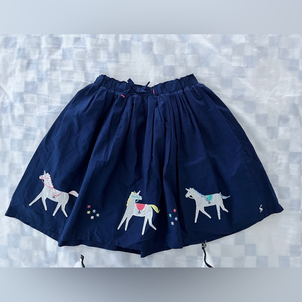 Joules girls unicorn appliqué skirt 11-12Y